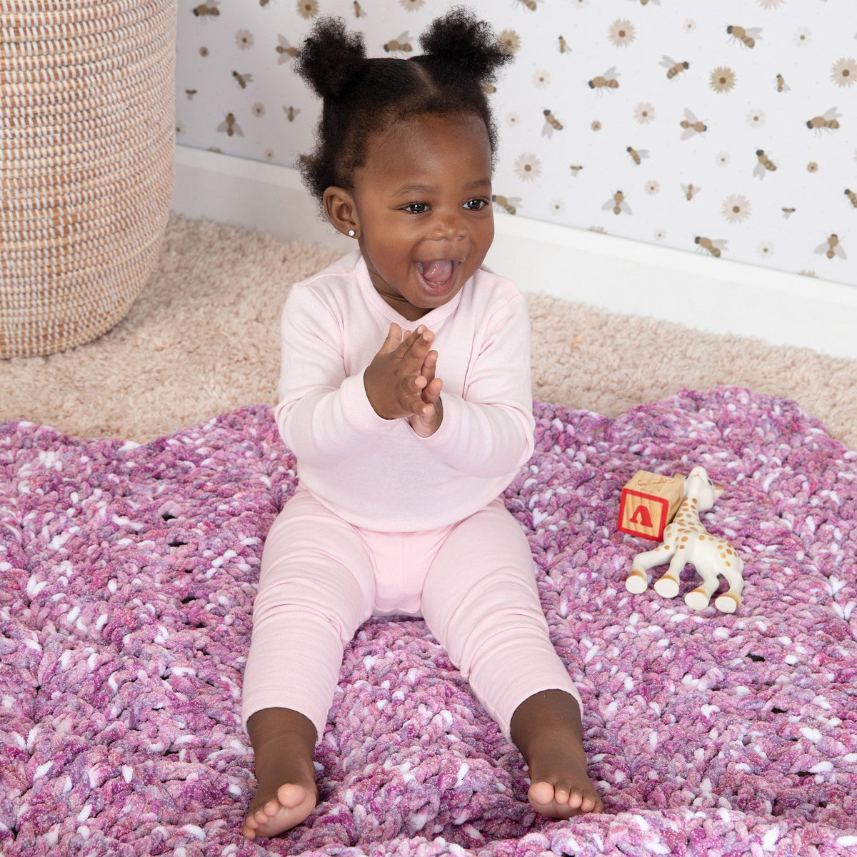 Crochet Blanket made in Bernat Baby Blanket Yarn