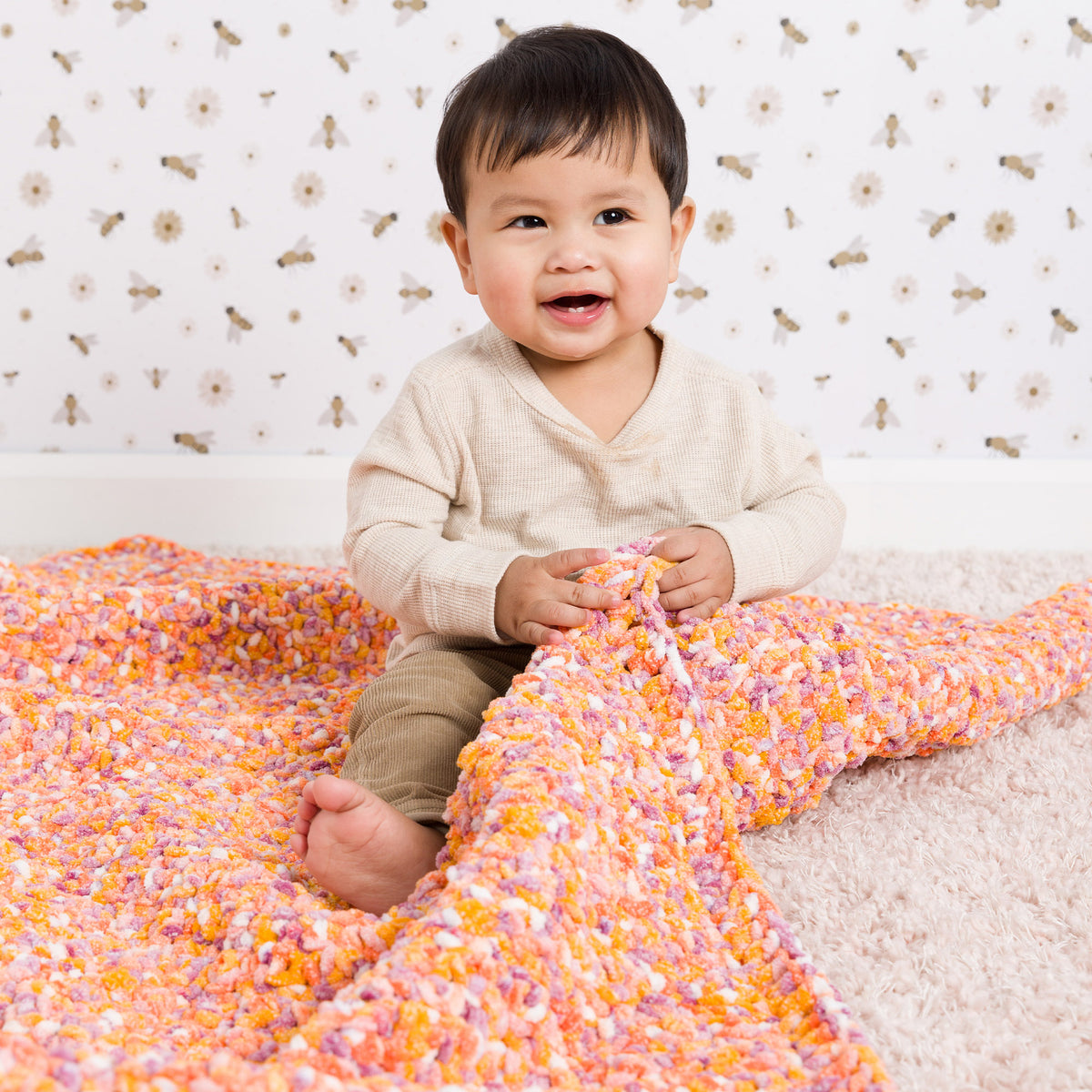 Crochet Blanket made in Bernat Baby Blanket Yarn