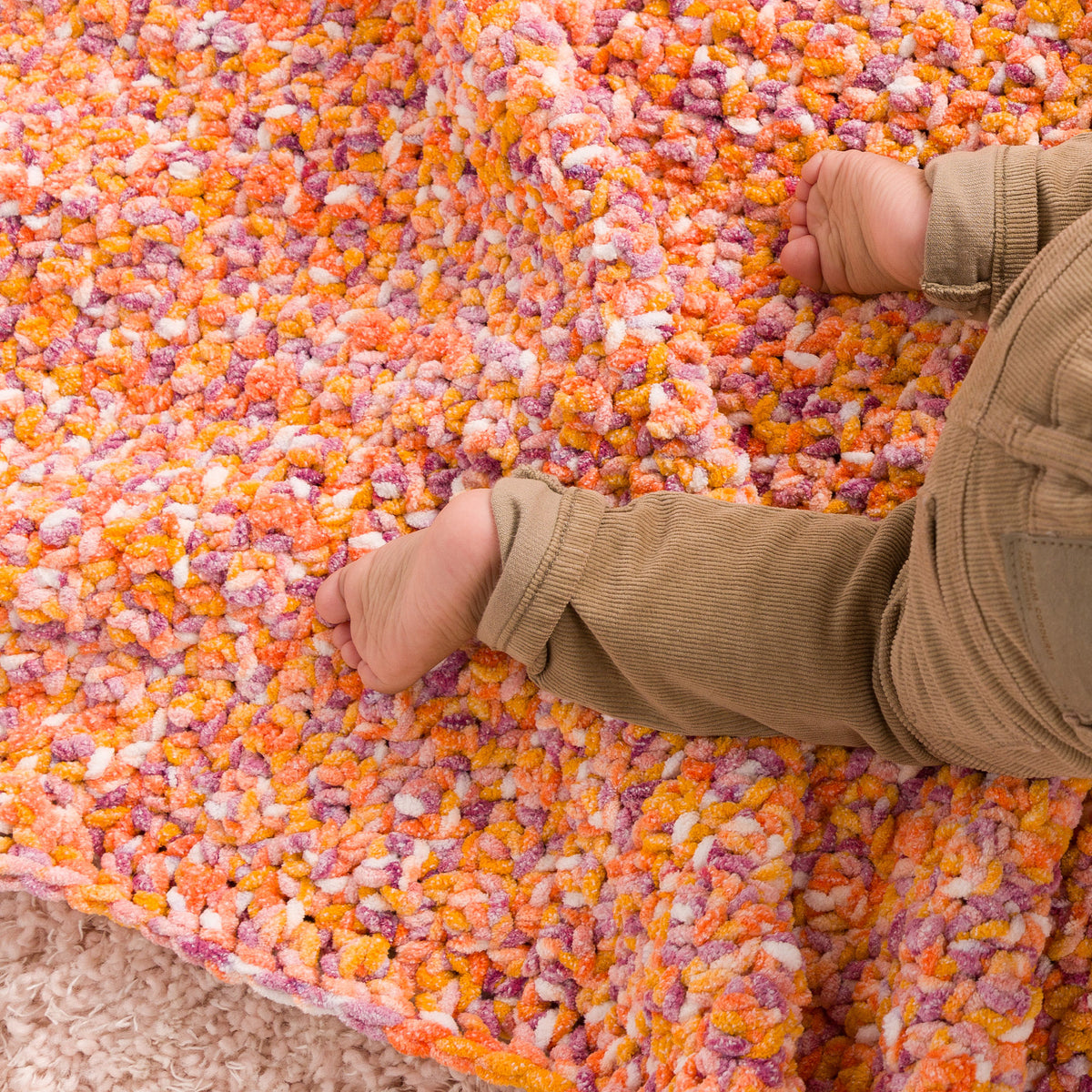 Crochet Blanket made in Bernat Baby Blanket Yarn