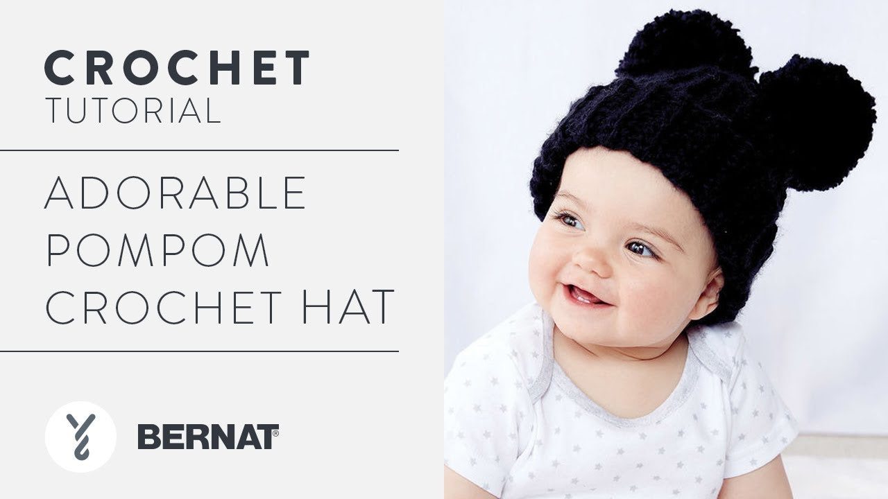Bernat Adorable Pompom Crochet Hat