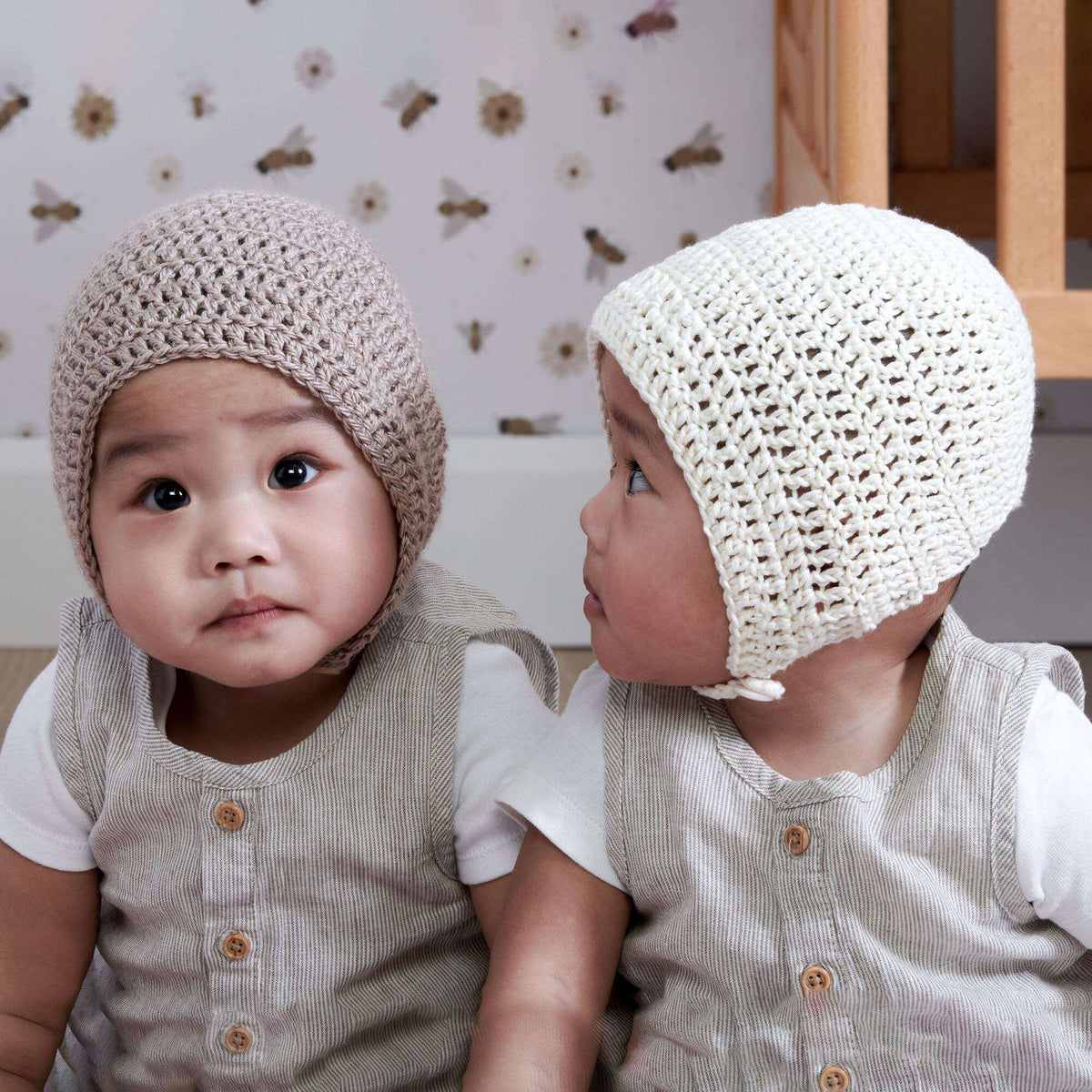 Crochet Bonnet made in Bernat Softee Baby Yarn