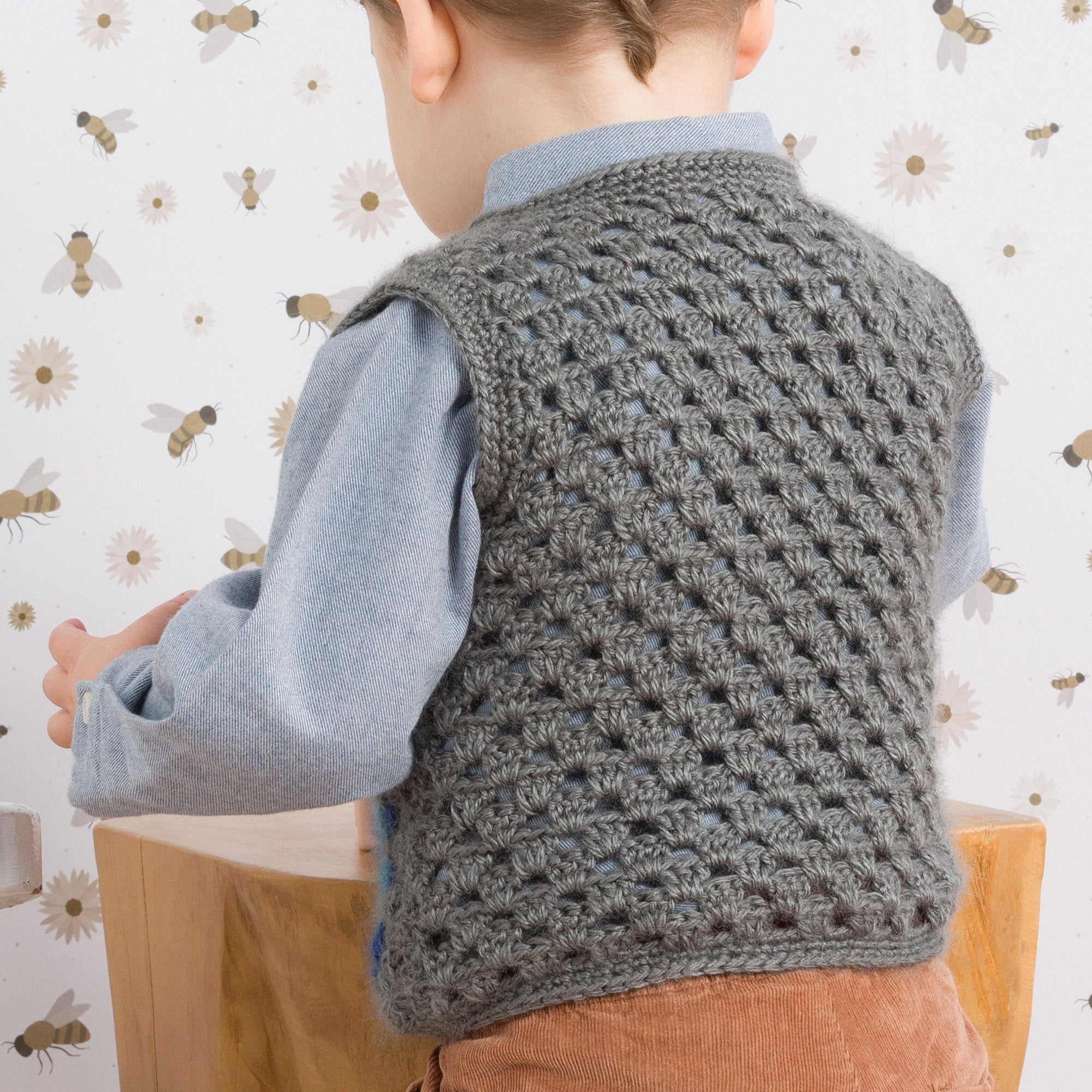 Free Easy Bernat Crochet Wee Granny Vest​ Pattern | Yarnspirations
