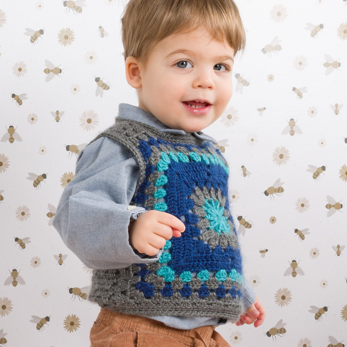 Crochet Vest made in Bernat Yarn