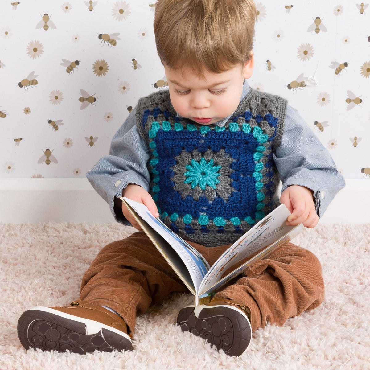 Crochet Vest made in Bernat Yarn