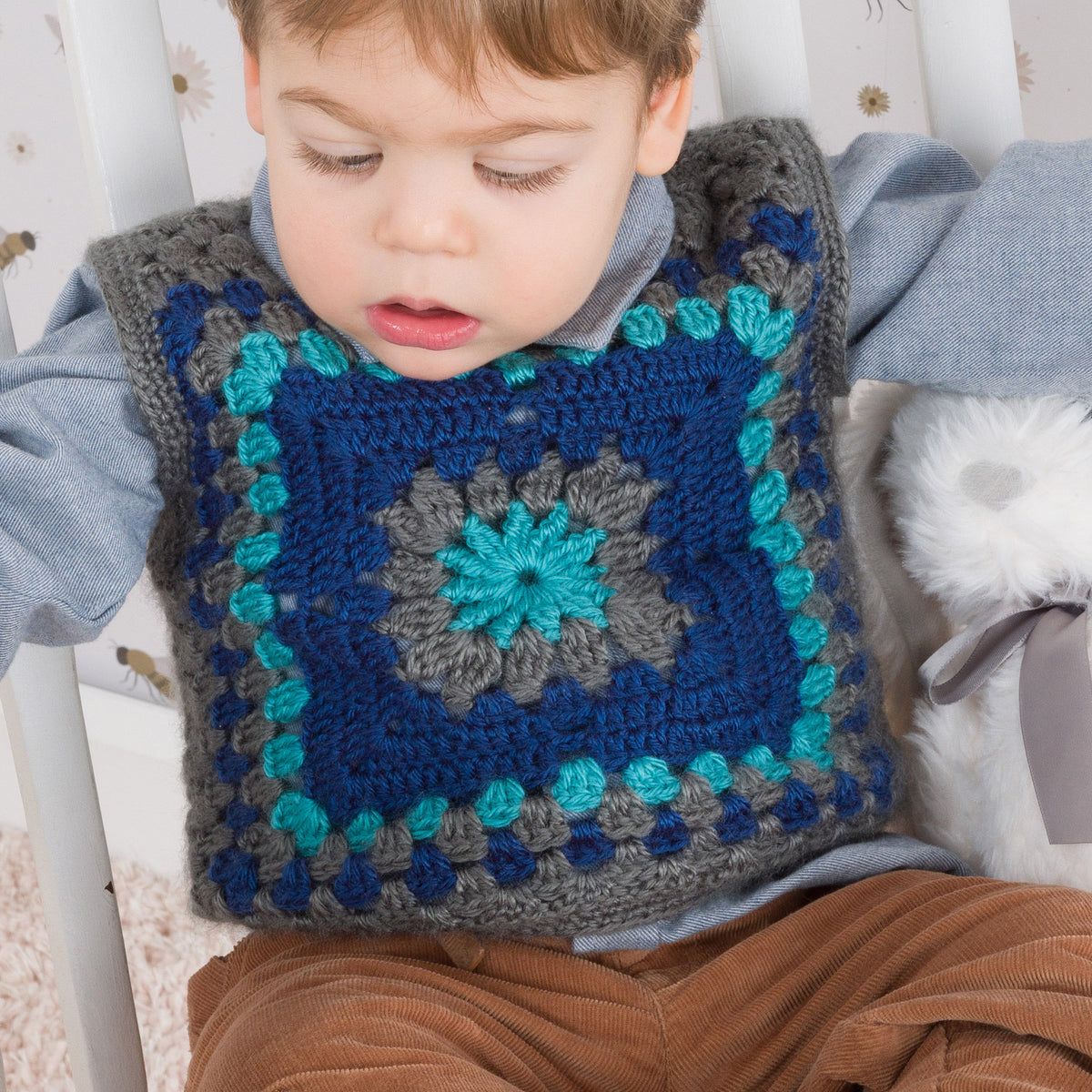 Crochet Vest made in Bernat Yarn