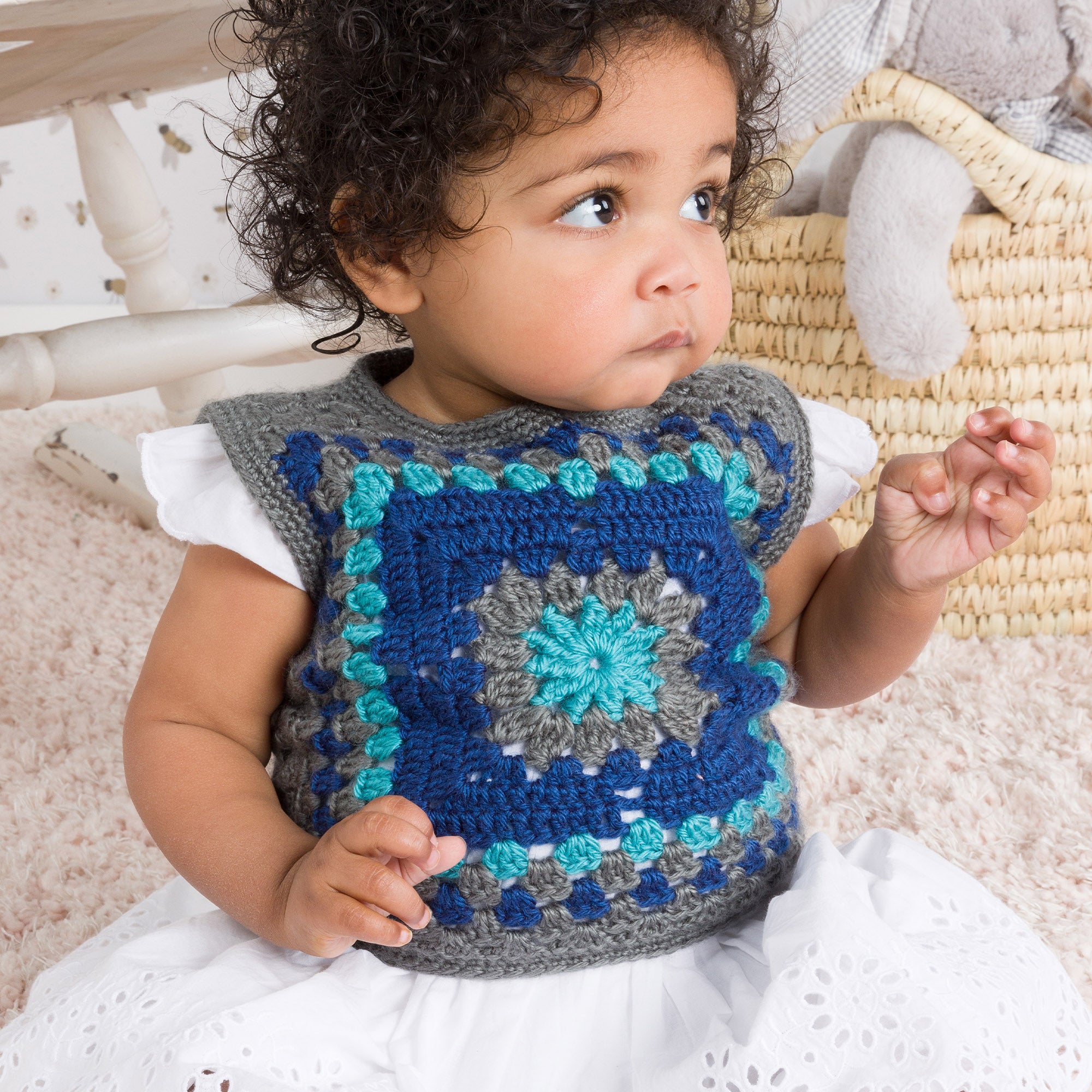 Free Easy Bernat Crochet Wee Granny Vest​ Pattern | Yarnspirations