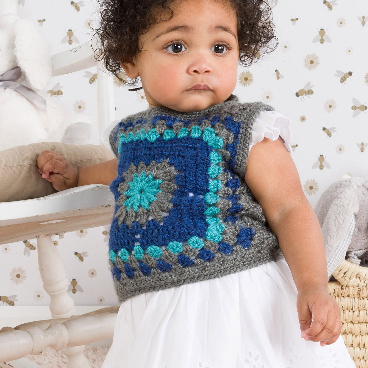 Crochet Vest made in Bernat Yarn