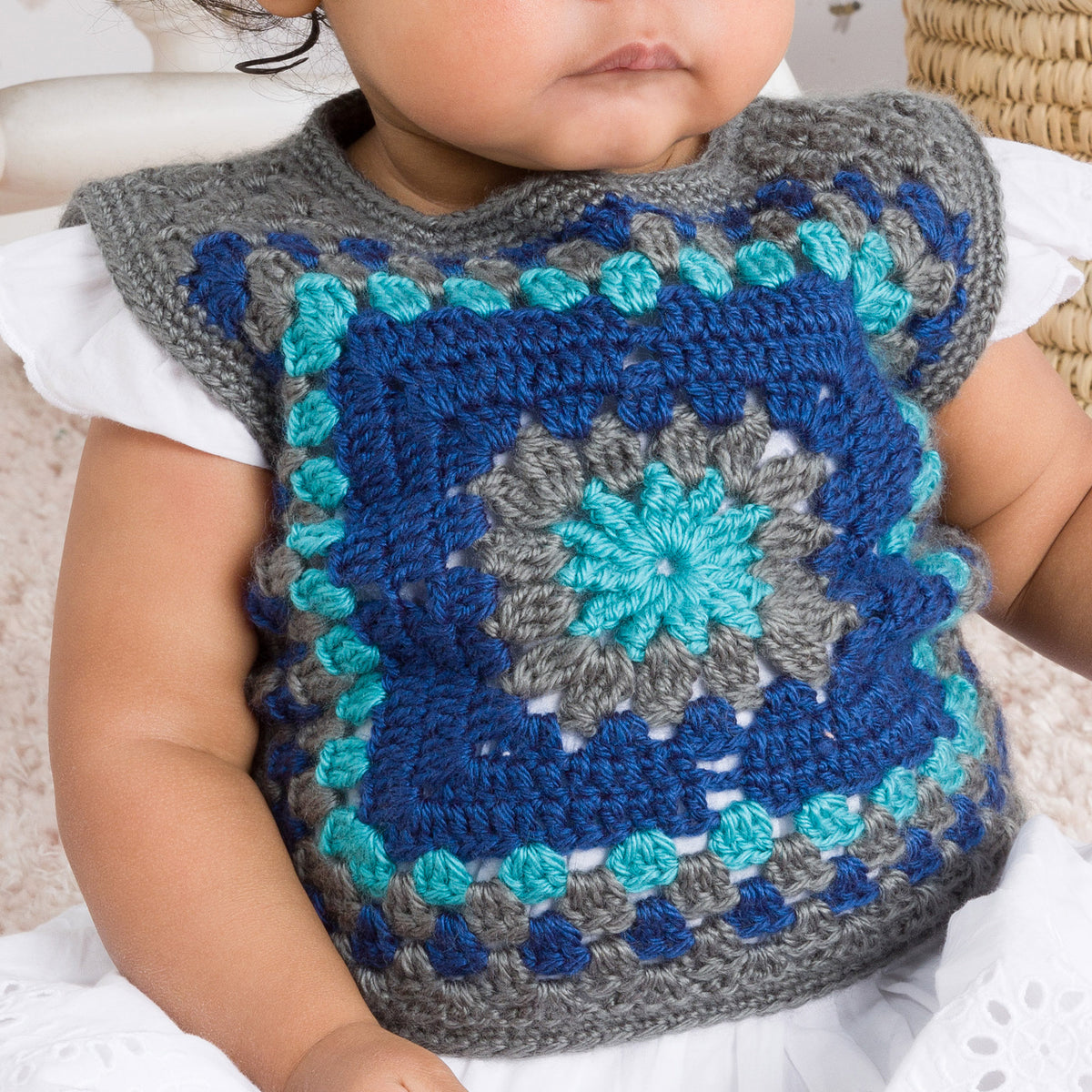 Crochet Vest made in Bernat Yarn