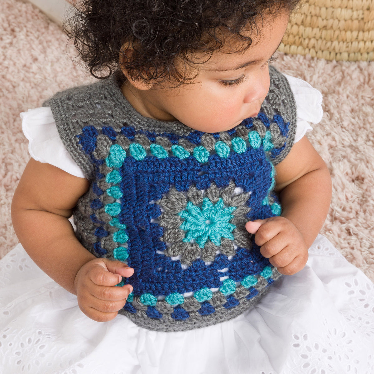 Crochet Vest made in Bernat Yarn