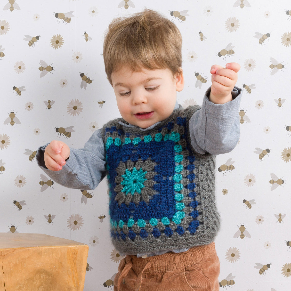 Crochet Vest made in Bernat Yarn