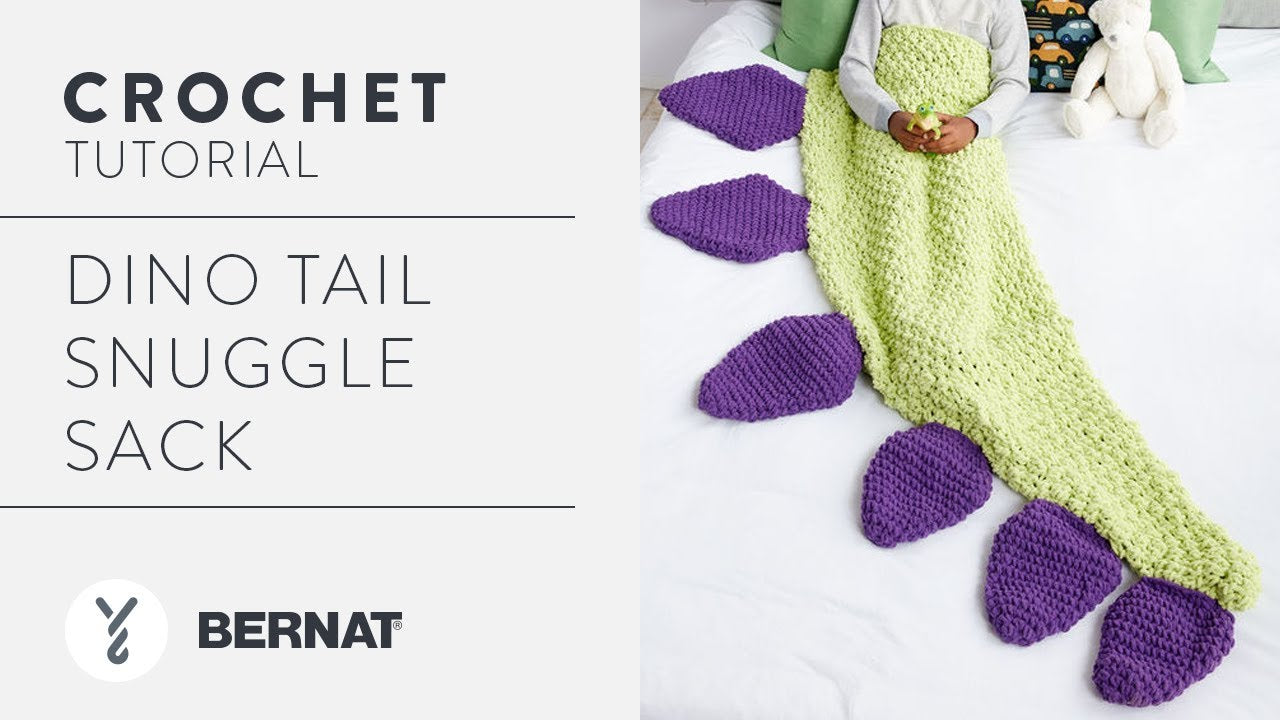 Bernat Dino Tail Crochet Snuggle Sack