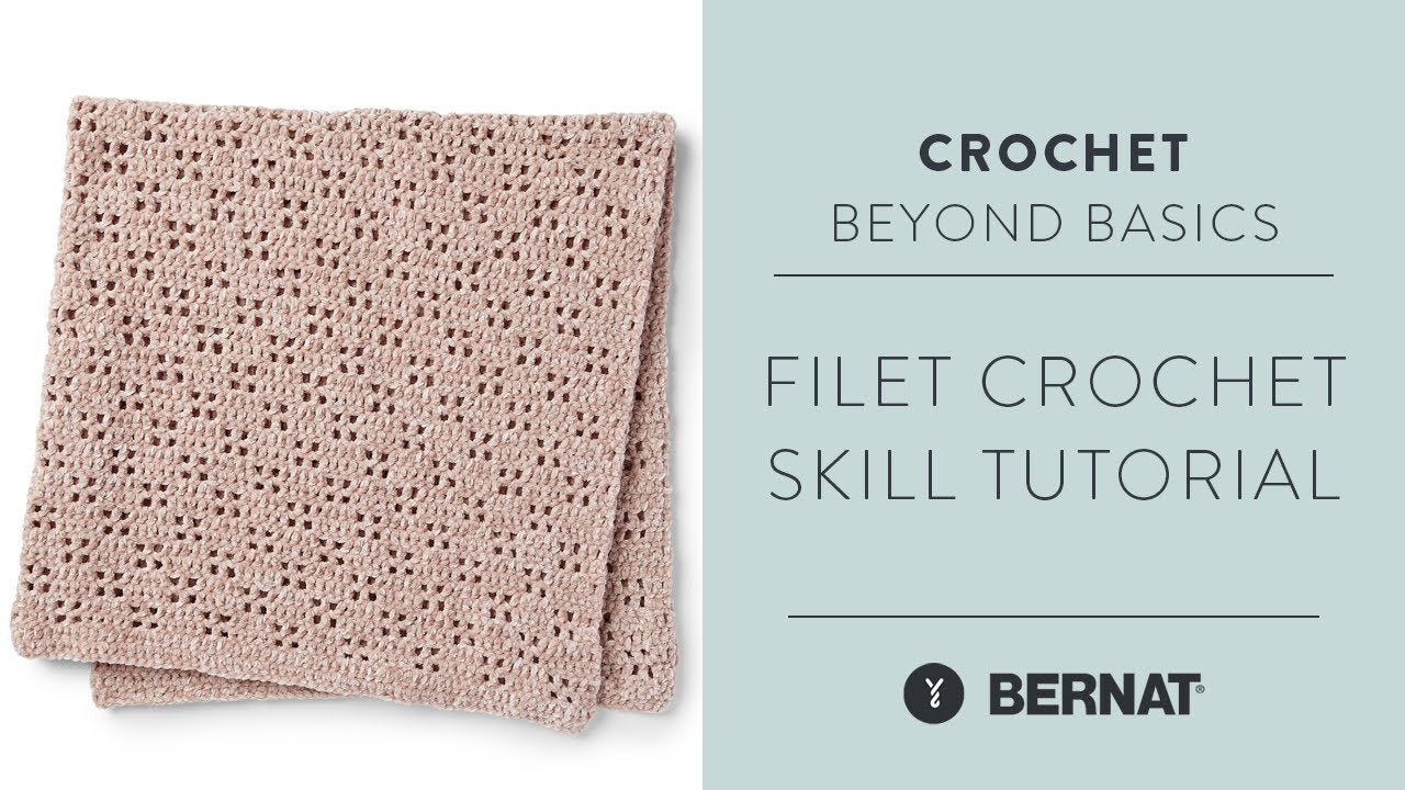 Bernat Velvety Filet Crochet Baby Blanket