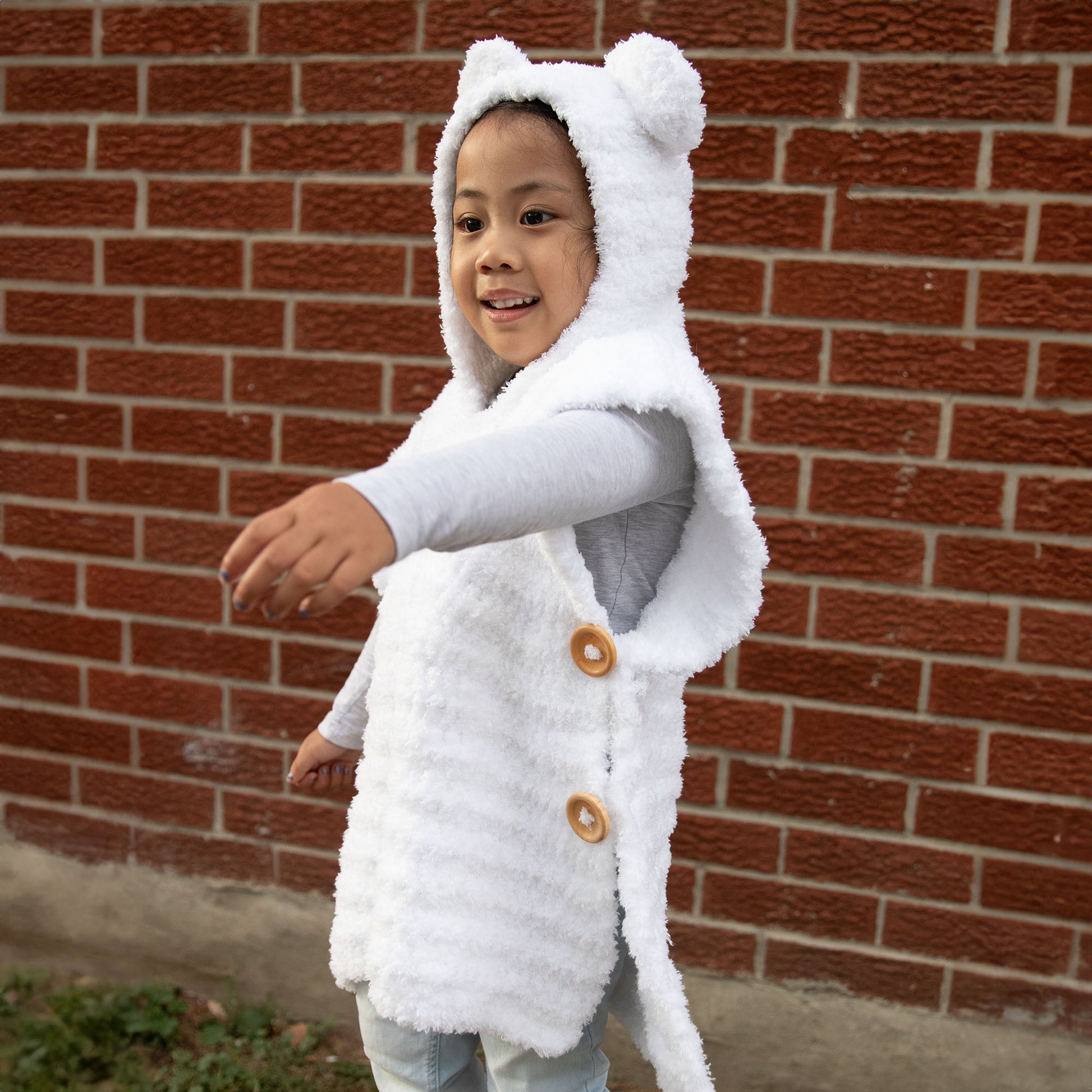 Free Bernat Crochet Kids Polar Bear Poncho Pattern