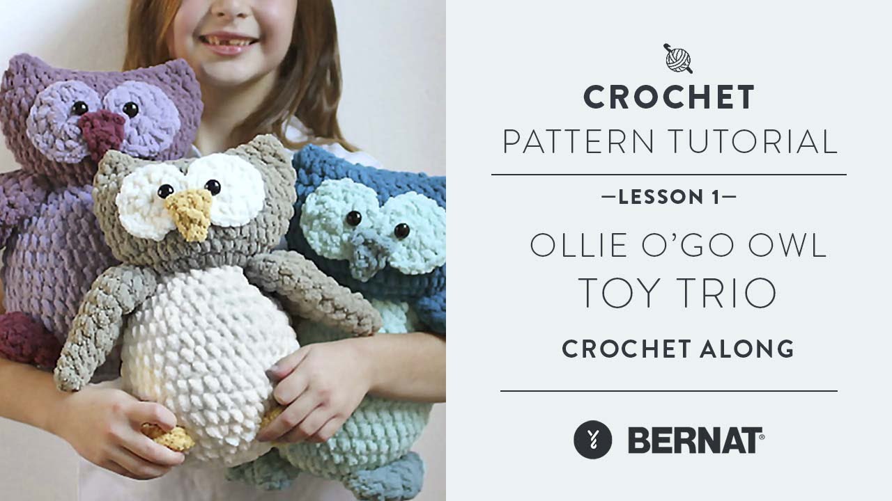 Bernat Ollie O'Go Owl Toy Trio Crochet
