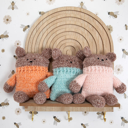Bernat Crochet Little Bears Crochet Toy made in Bernat Forever Fleece Finest Yarn