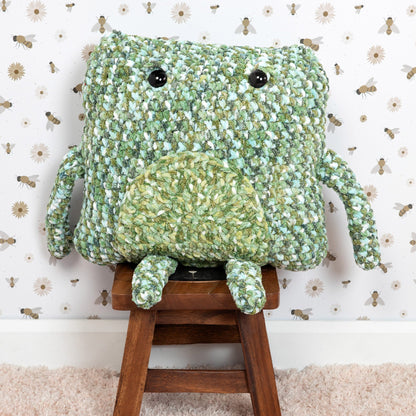 Bernat Freddy the Frog Crochet Toy Crochet Toy made in Bernat Baby Blanket Yarn