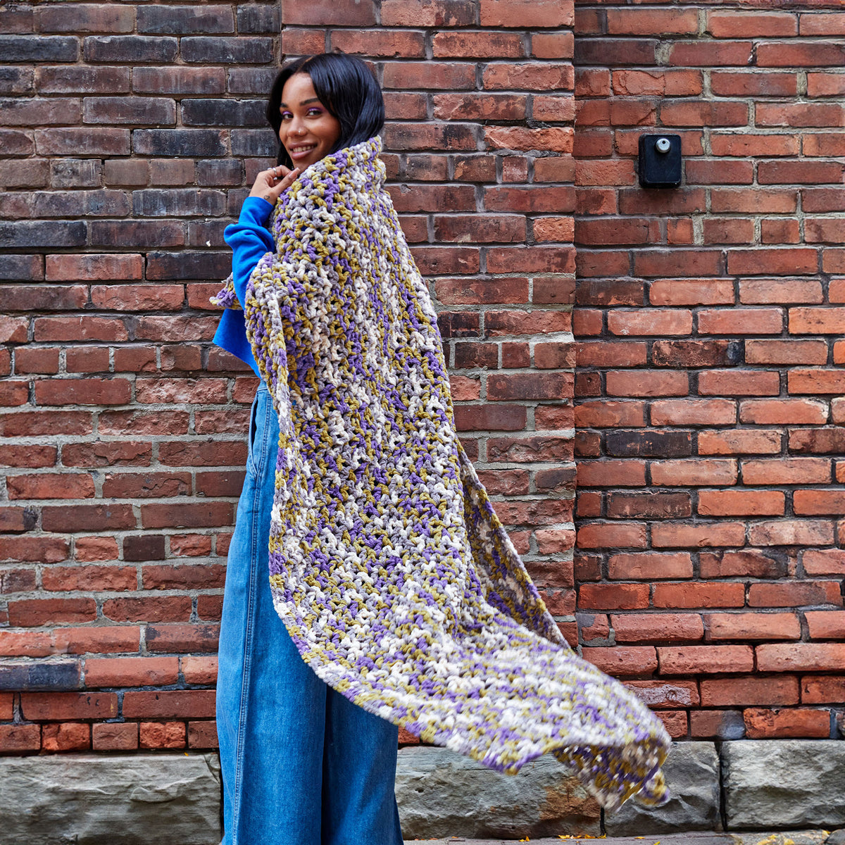 Crochet Blanket made in Bernat Blanket Yarn