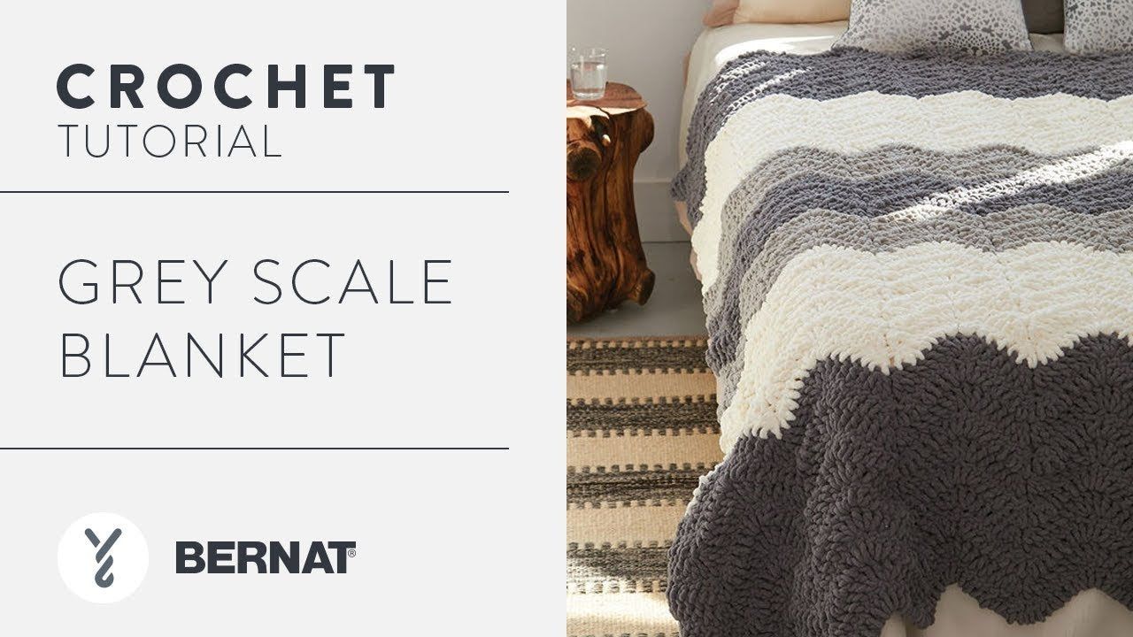 Bernat Grey Scale Crochet Blanket