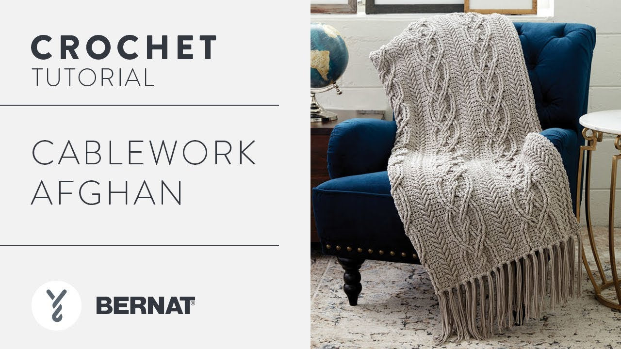 Bernat Crochet Cablework Blanket