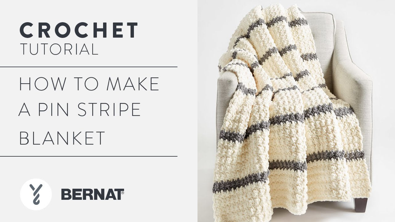 Bernat Pin Stripe Crochet Blanket