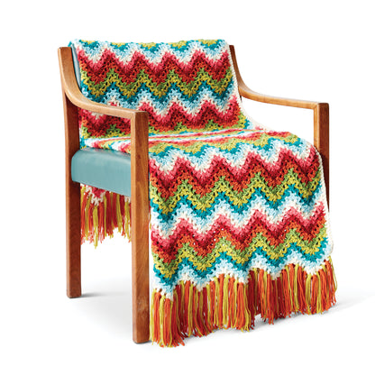 Bernat Crochet Eight Shades Ripple Afghan Crochet Blanket made in Bernat Super Value yarn,Version 1