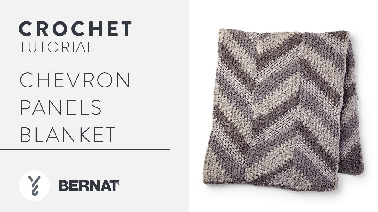 Bernat Chevron Panels Crochet Blanket