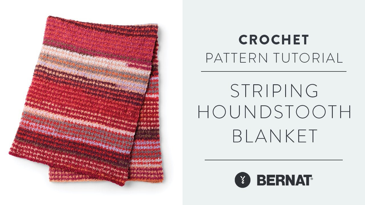 Bernat Striping Houndstooth Crochet Blanket