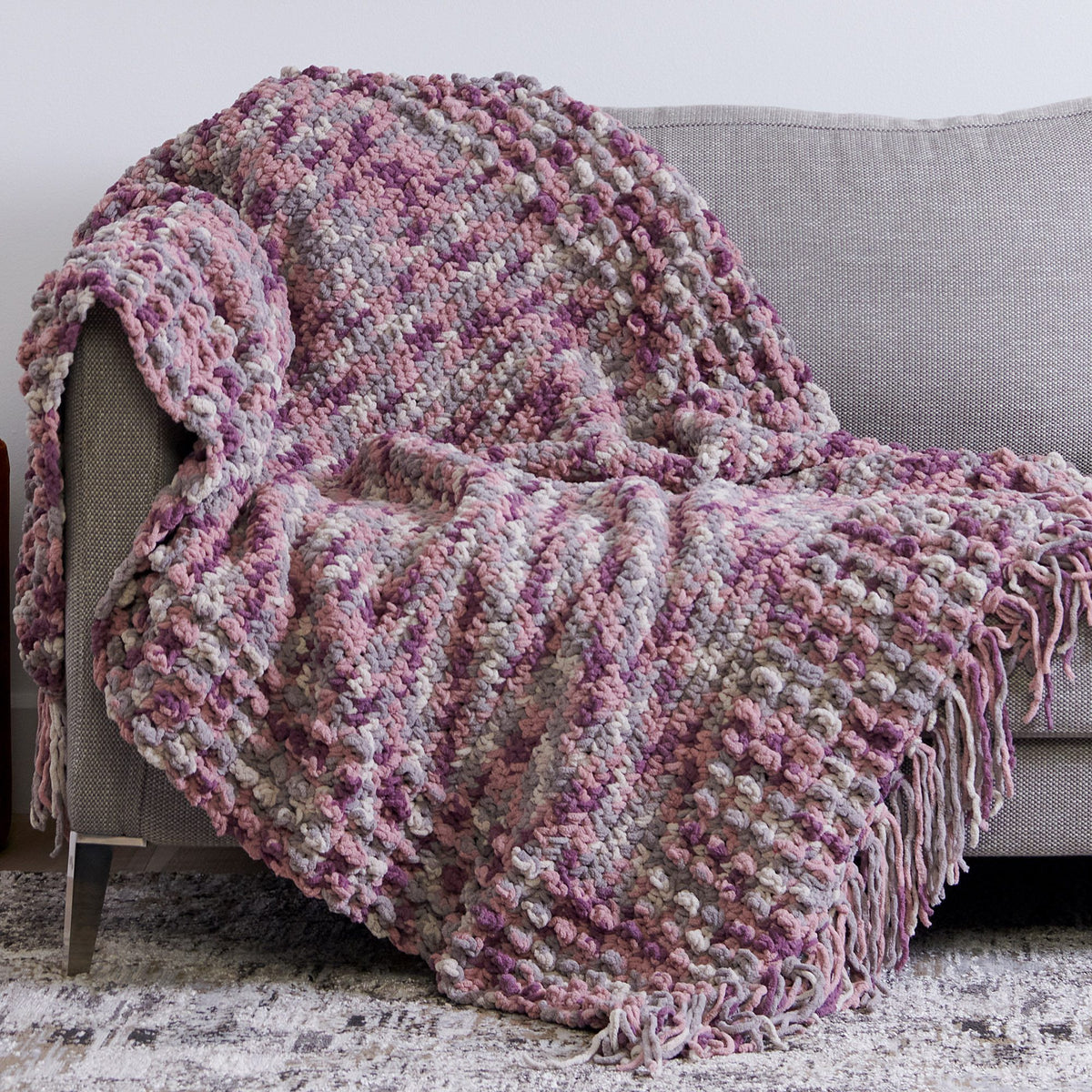 Crochet Blanket made in Bernat Blanket Yarn