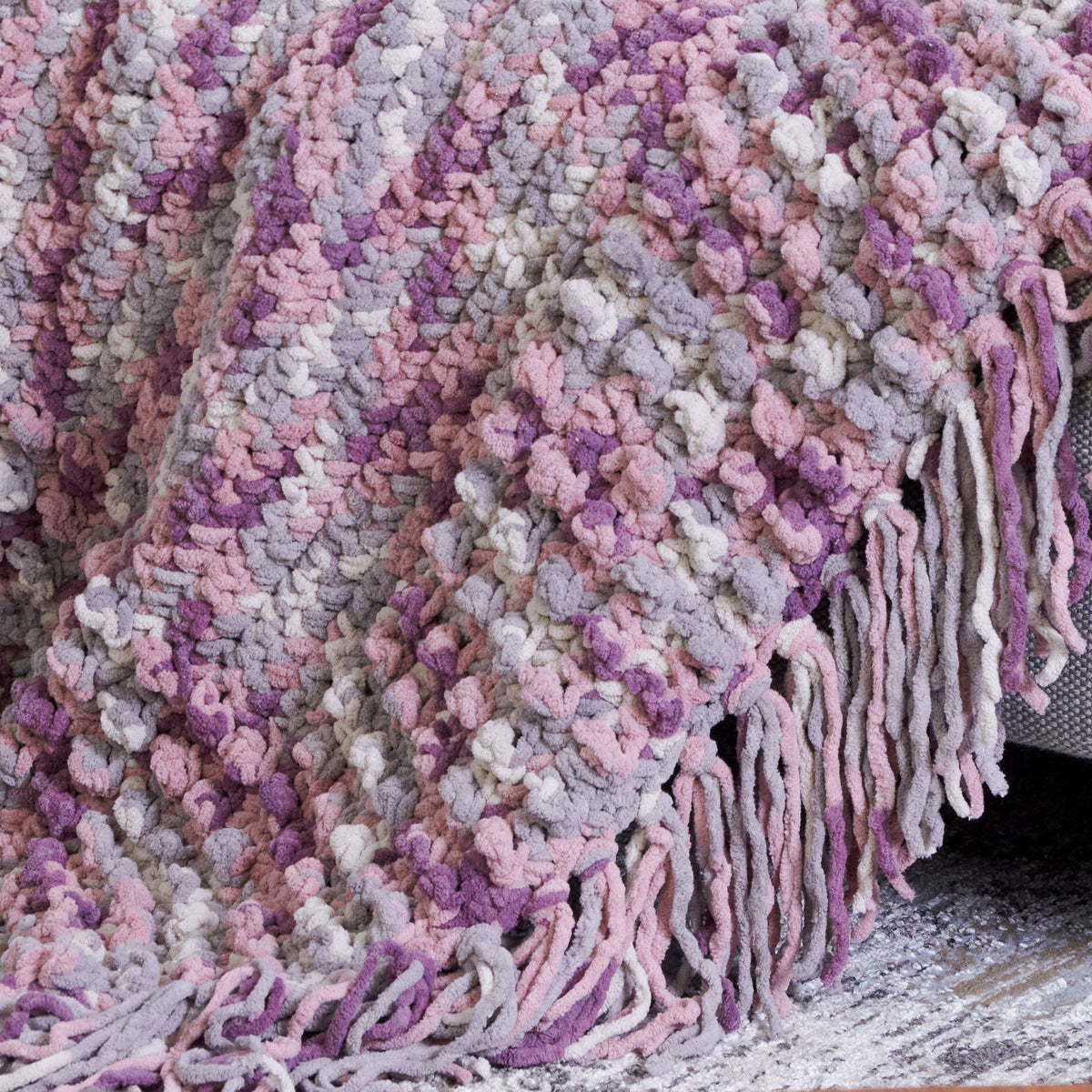 Crochet Blanket made in Bernat Blanket Yarn