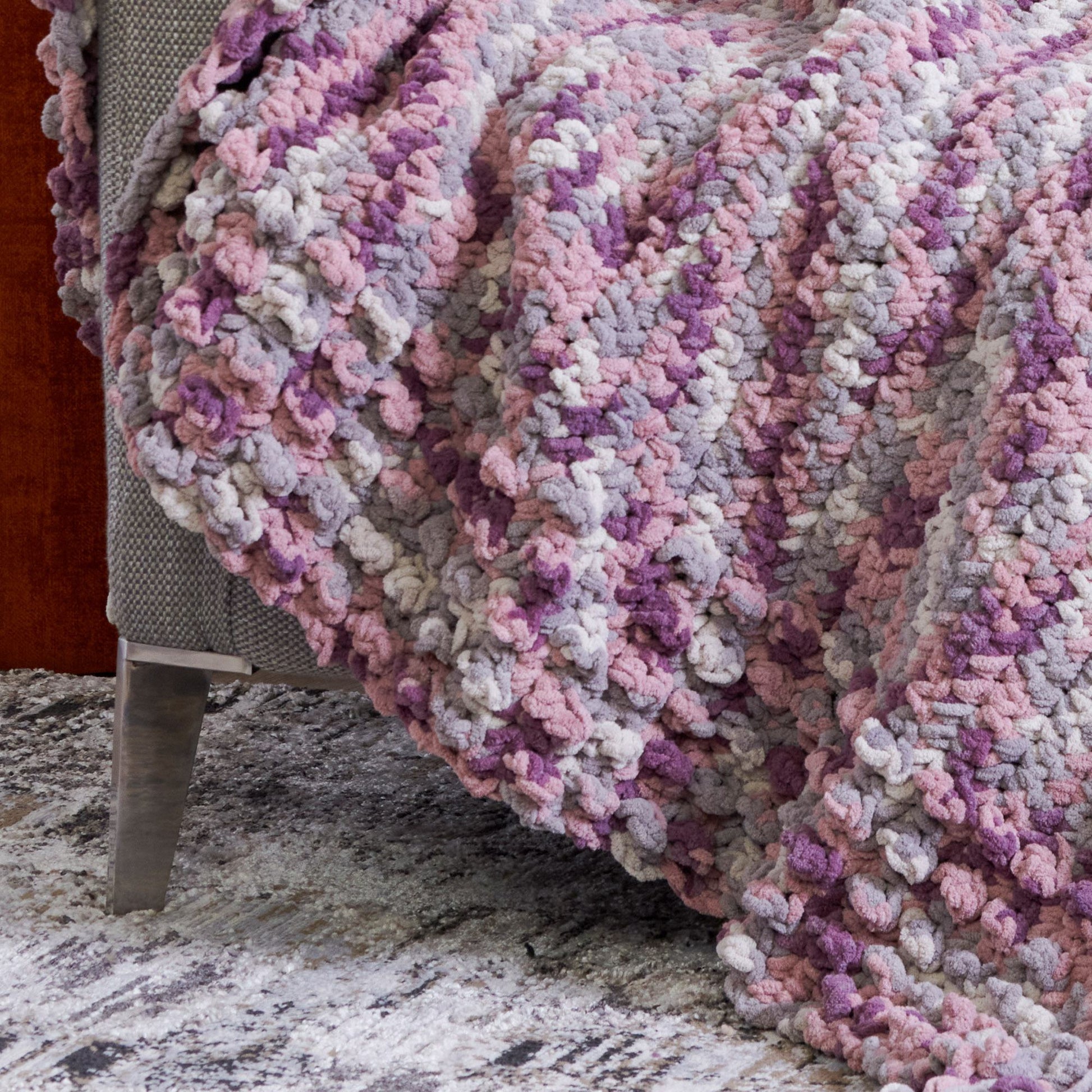 Free Bernat Bobble Frame Crochet Blanket Pattern