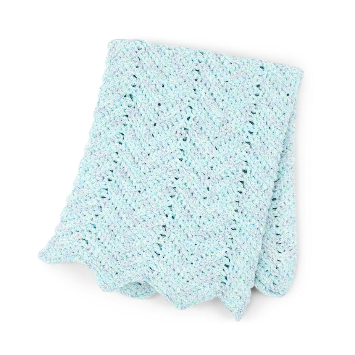 Seaside, Crochet Blanket made in Bernat Baby Blanket Frosting Yarn