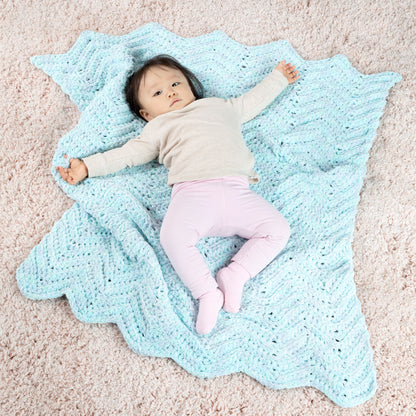 Bernat Baby Ripple Crochet Blanket Crochet Blanket made in Bernat Baby Blanket Frosting Yarn