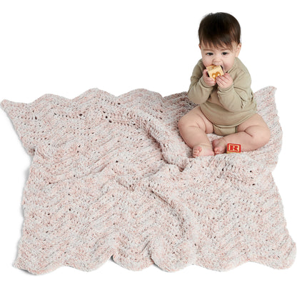 Bernat Baby Ripple Crochet Blanket Cozy Rosie, Crochet Blanket made in Bernat Baby Blanket Frosting Yarn