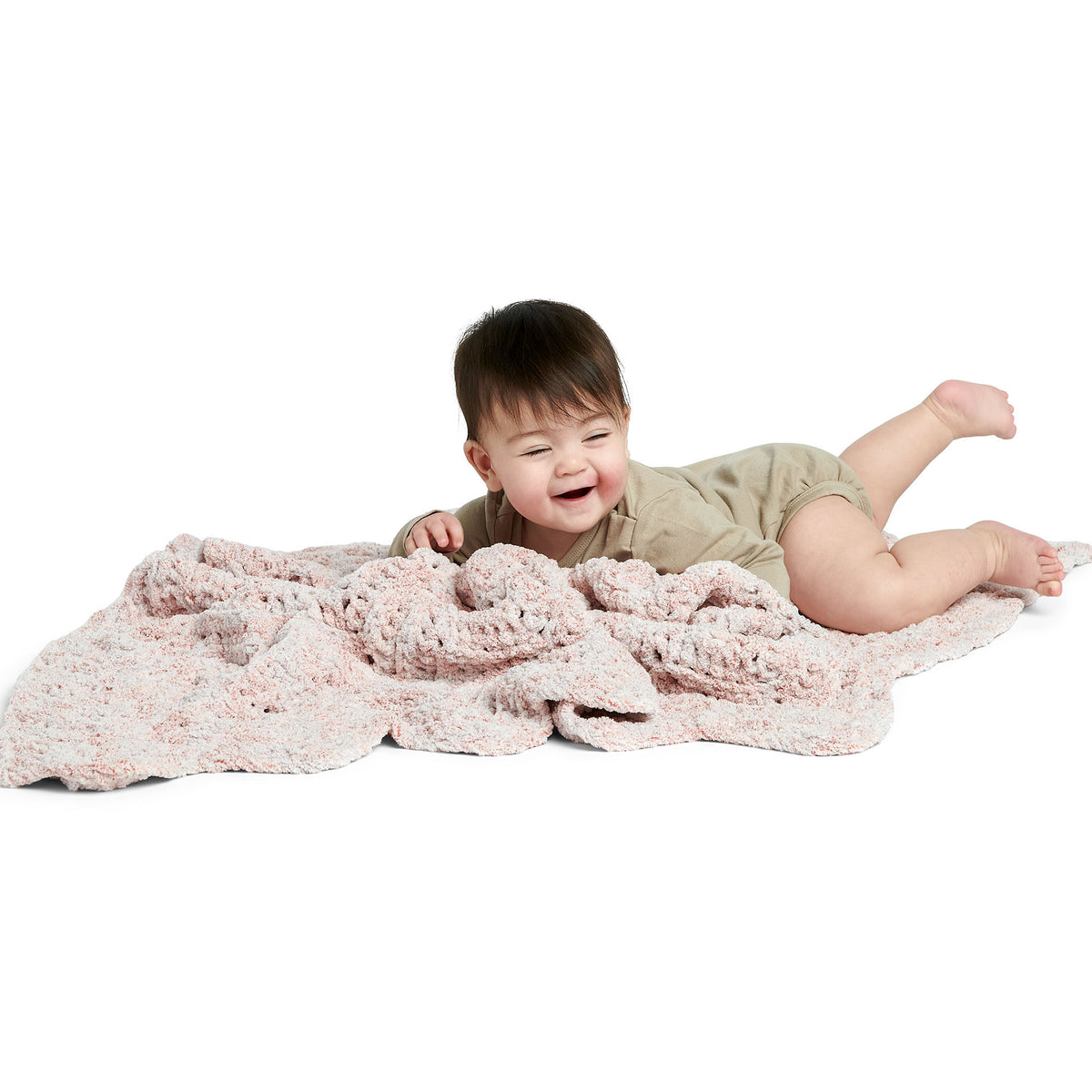 Cozy Rosie, Crochet Blanket made in Bernat Baby Blanket Frosting Yarn