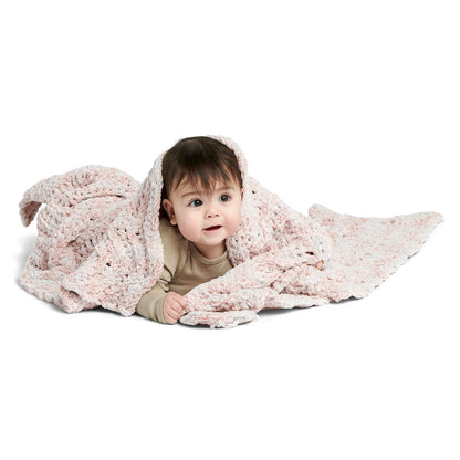 Bernat Baby Ripple Crochet Blanket Cozy Rosie, Crochet Blanket made in Bernat Baby Blanket Frosting Yarn