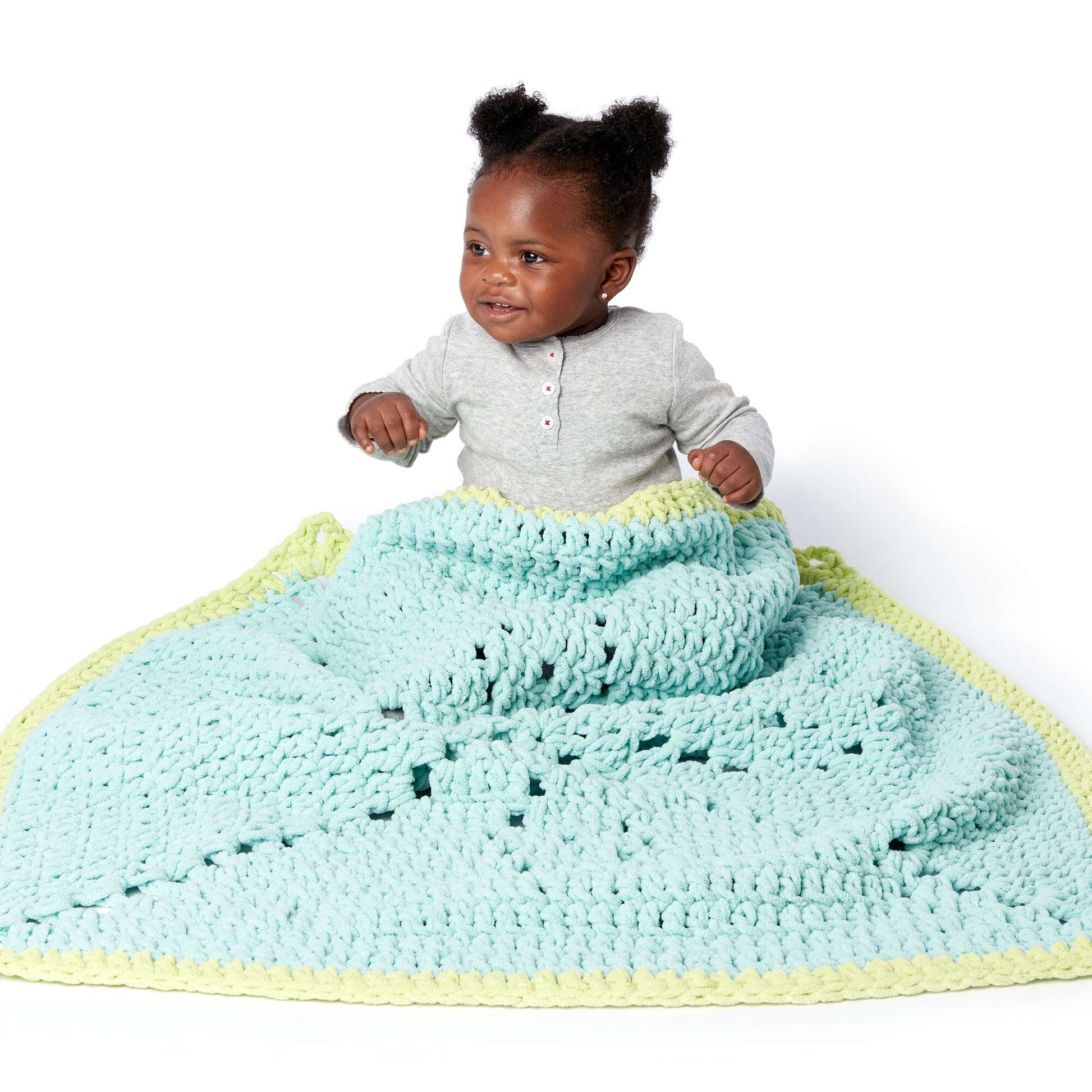 Free Easy Bernat Baby Blanket Granny Motif Blanket Crochet Pattern
