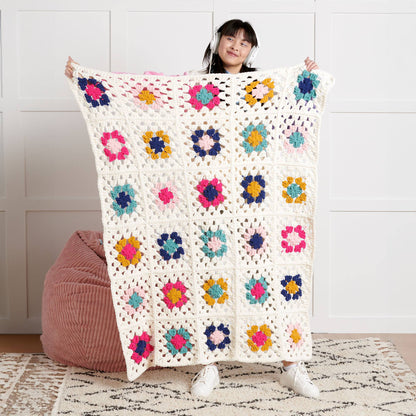 Bernat Beginner Granny Square Crochet Blanket Large