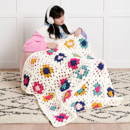 Bernat Beginner Granny Square Crochet Blanket Large