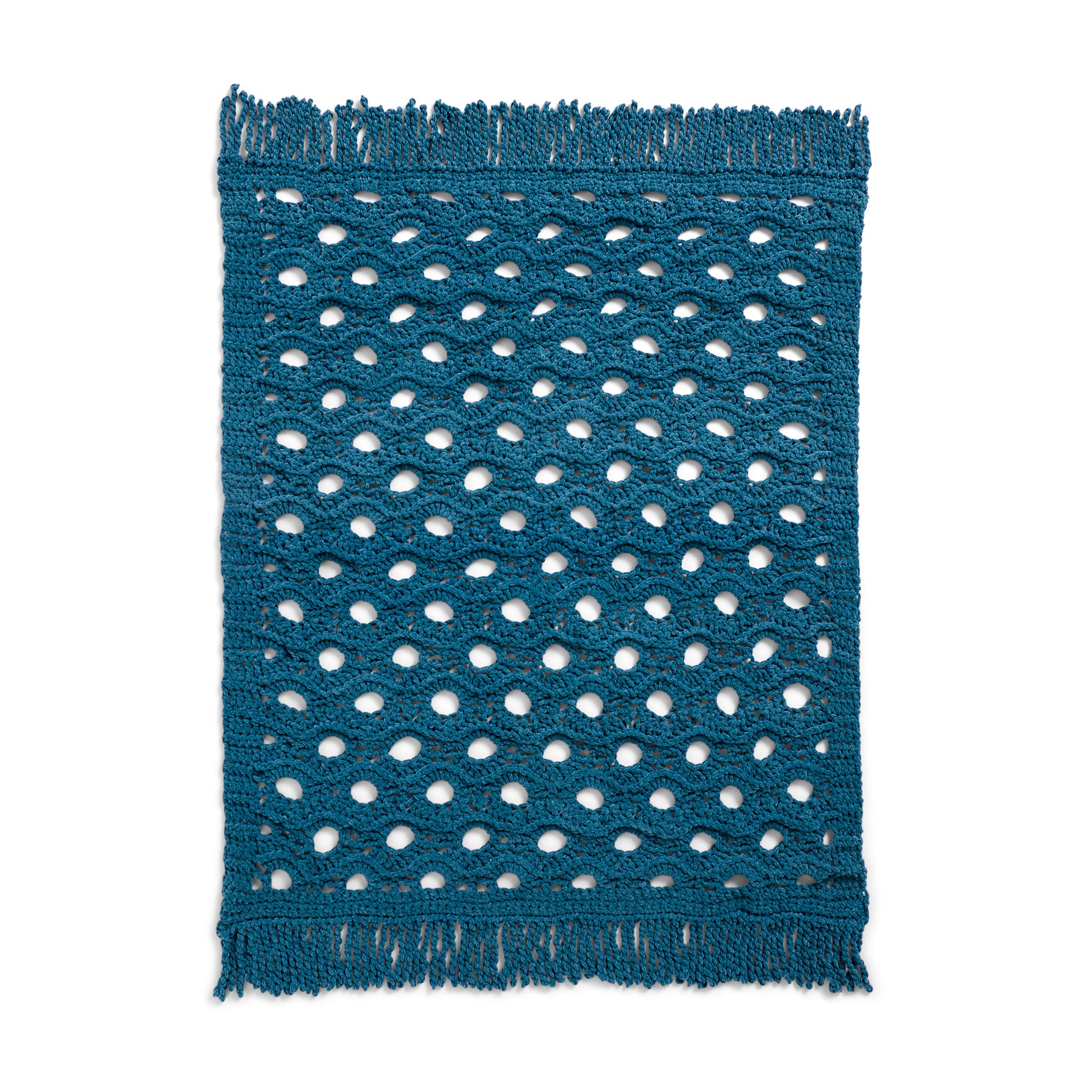 Free Bernat Open Flower Crochet Throw Blanket Pattern
