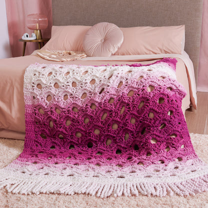 Bernat Open Flower Crochet Throw Blanket All Variants