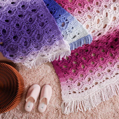 Bernat Open Flower Crochet Throw Blanket All Variants