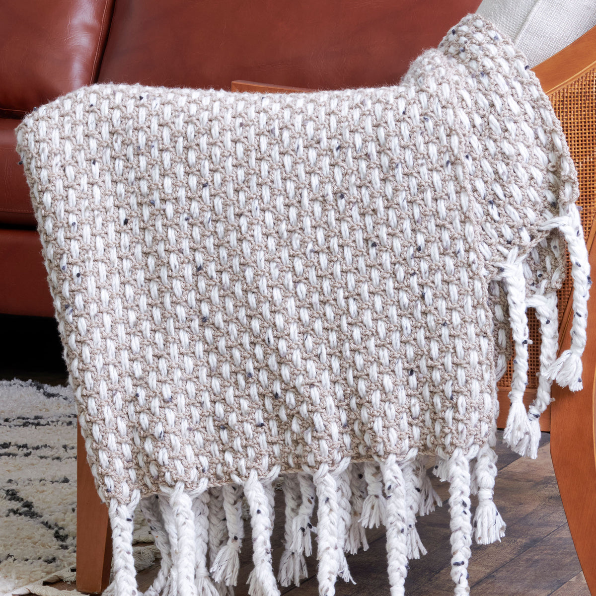 Crochet Throw made in Bernat Super Value Yarn