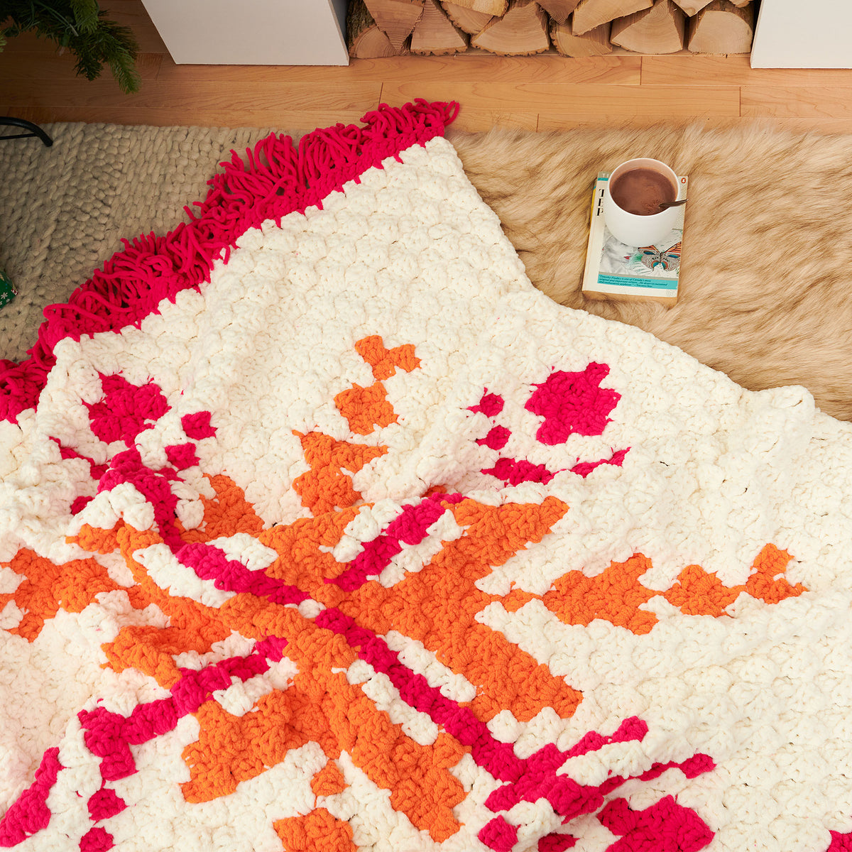 Crochet Blanket made in Bernat Blanket Yarn