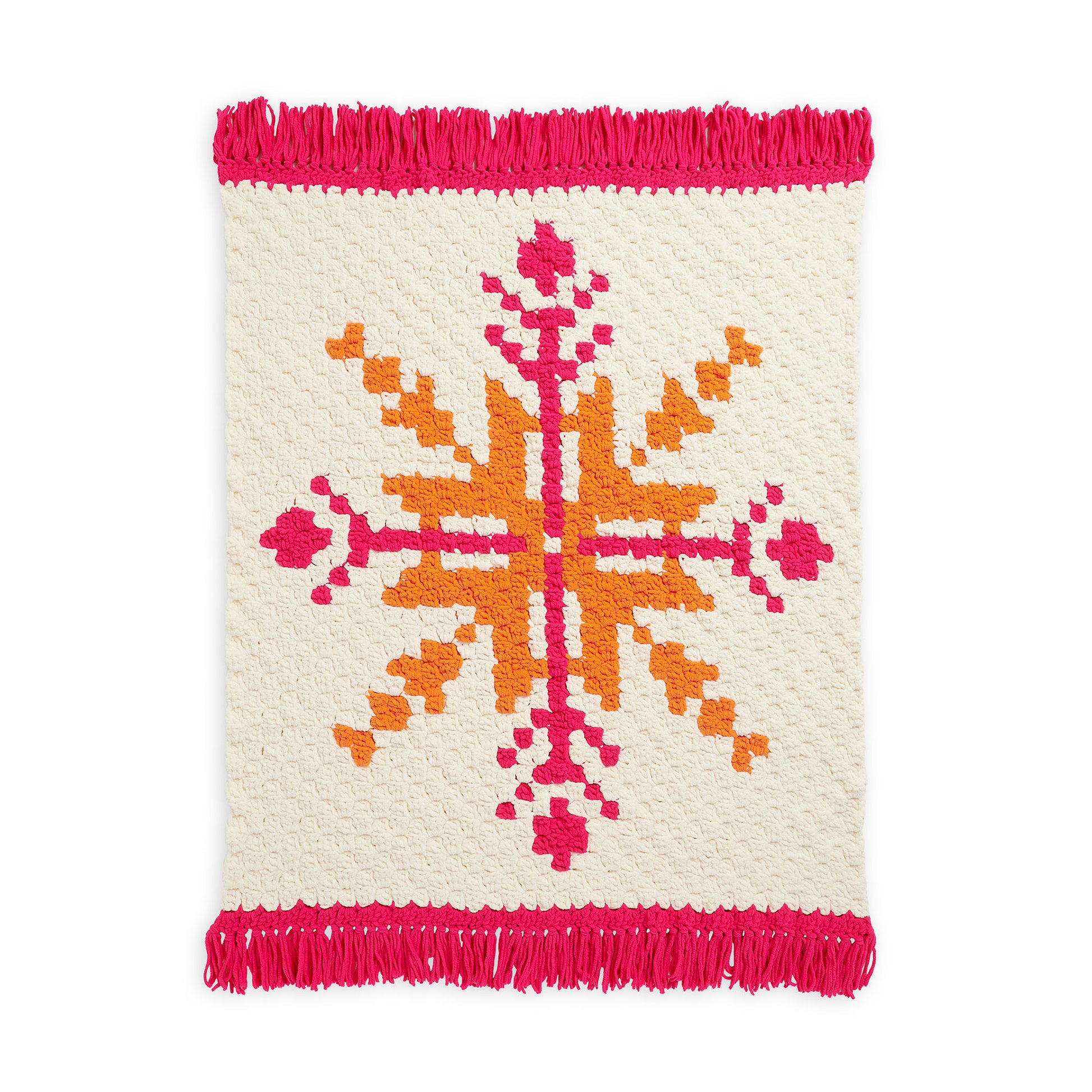 Free Bernat C2C Happy Snowflake Crochet Blanket Pattern