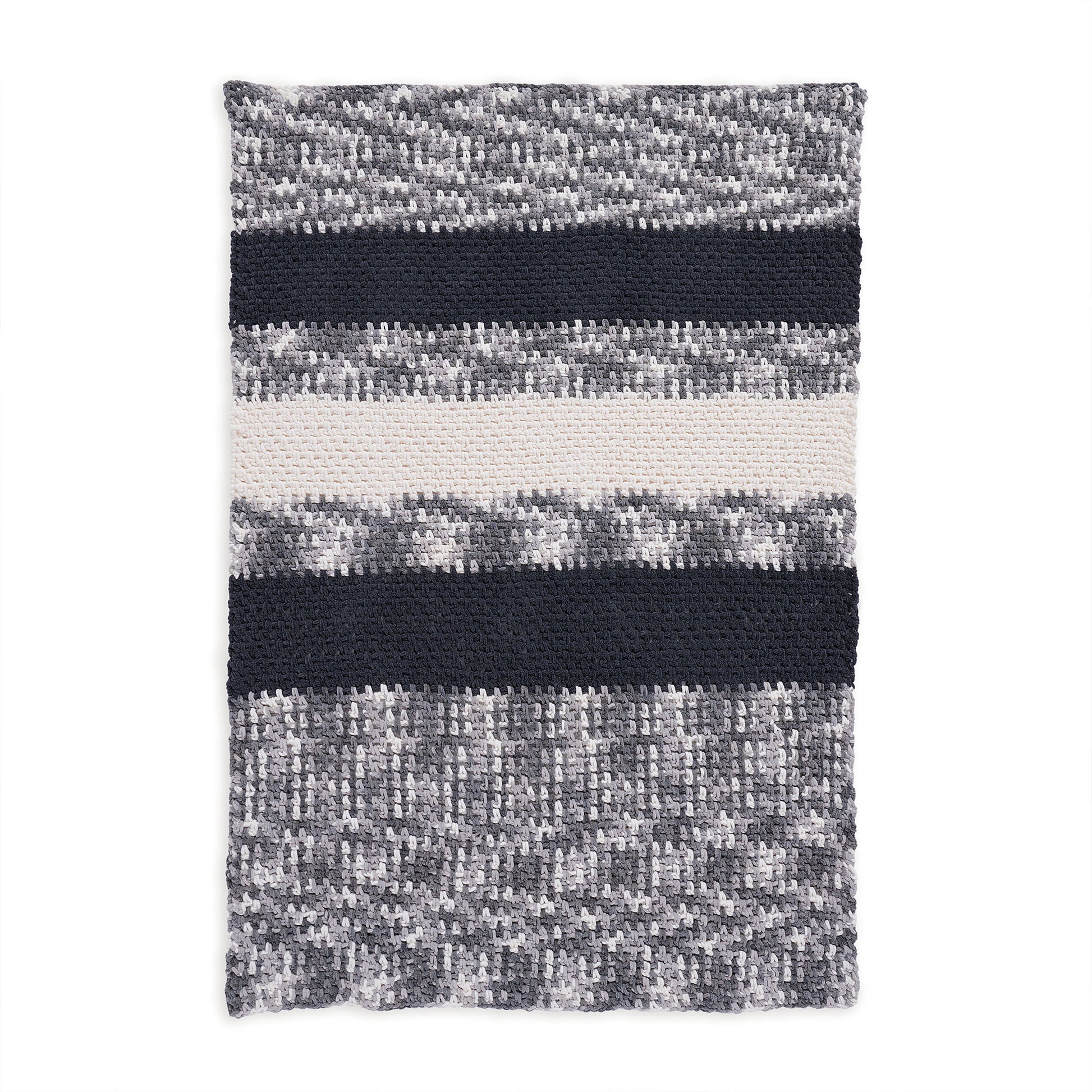 Free Bernat Crochet Mass of Moss Stitch Blanket Pattern