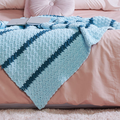 Bernat Thin as a Pin Stripe Crochet Blanket Crochet Blanket made in Bernat Plush Yarn