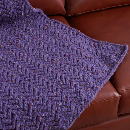 Bernat Squishy Herringbone Crochet Blanket Crochet Blanket made in Bernat Forever Fleece Tweeds Yarn