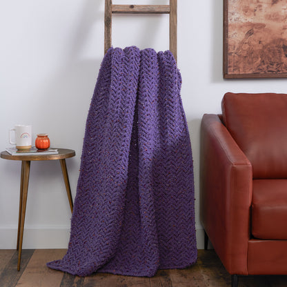 Bernat Squishy Herringbone Crochet Blanket Crochet Blanket made in Bernat Forever Fleece Tweeds Yarn