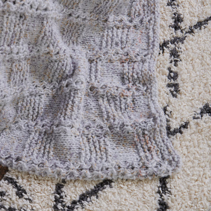 Bernat Blocks fo Garter Knit Blanket Crochet Blanket made in Bernat Felted Yarn