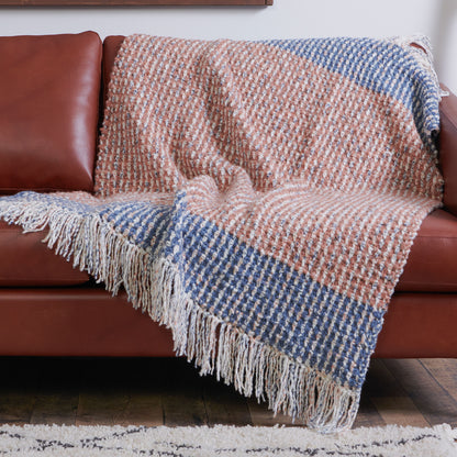 Bernat Big Stripe Moss Stitch Crochet Blanket Crochet Blanket made in Bernat Felted Yarn